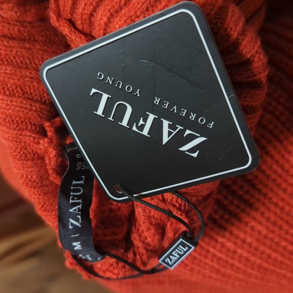 Zaful Woman's Cropped Turtleneck Knit Sweater Tan Brown Medium Pullover Casual - Picture 8 of 9